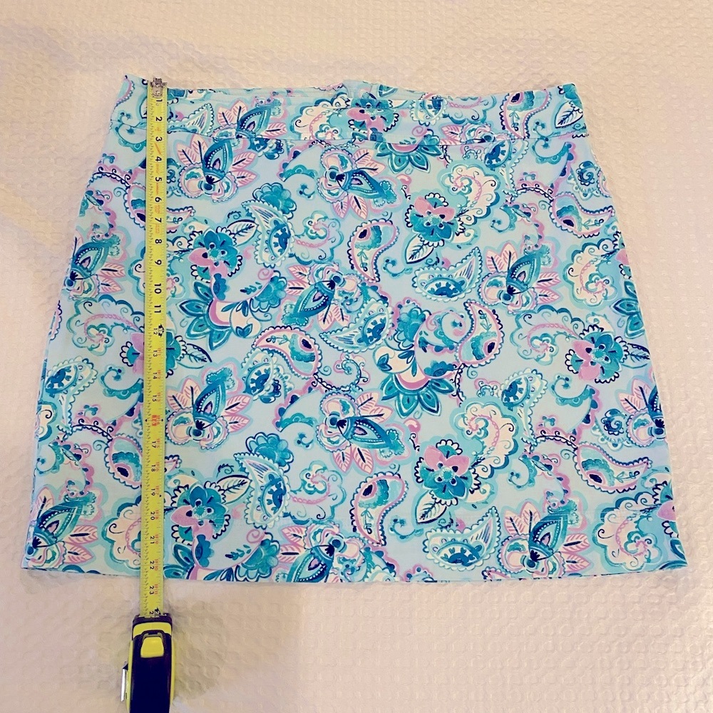 Talbots Teal and Lavender Patterned Mini Skirt